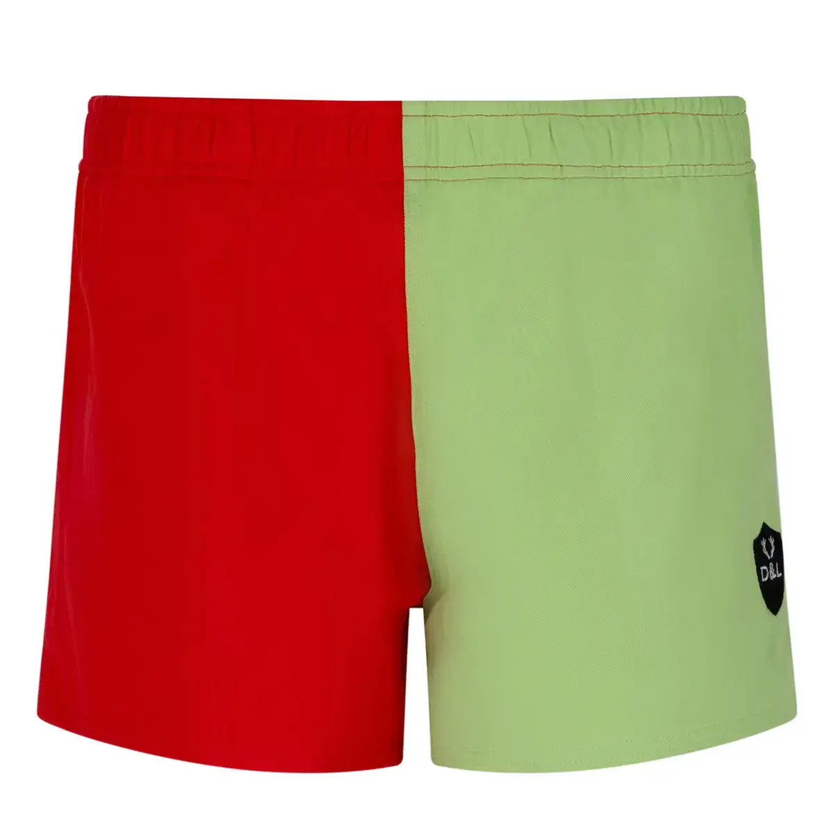 Men’s – Red & Lime Green Rugby Shorts – Digby & Litten