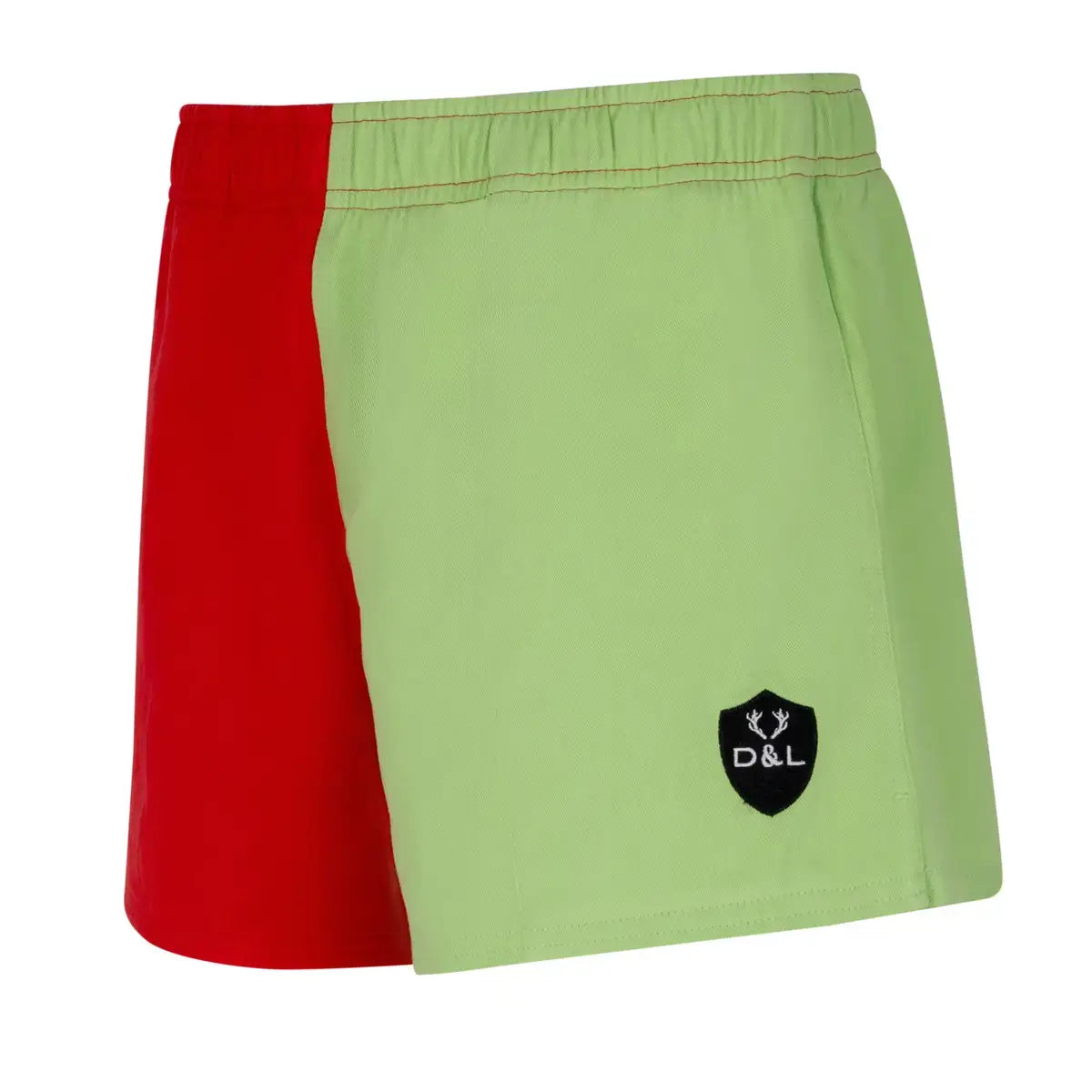 Men’s – Red & Lime Green Rugby Shorts – Digby & Litten