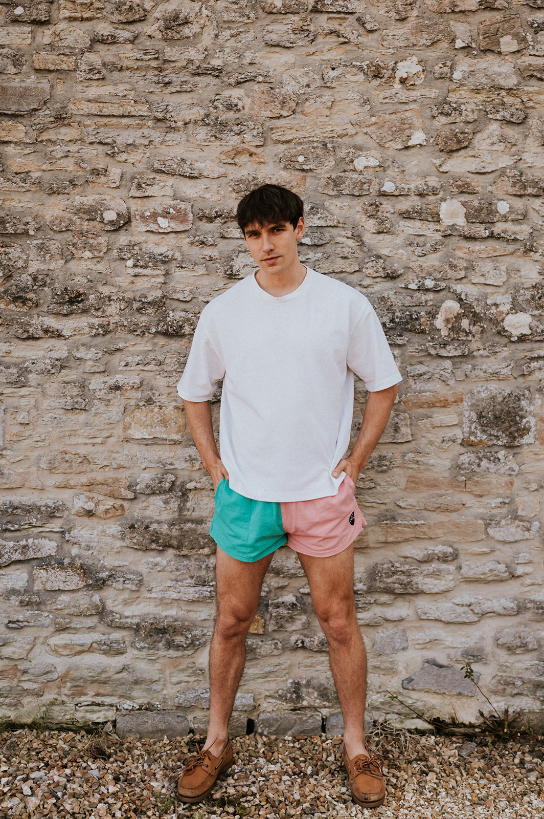 Men’s – Coral & Turquoise Rugby Shorts – Digby & Litten