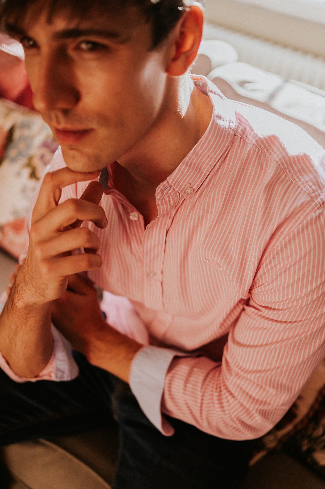 Men’s Up Town Pink & White Shirt