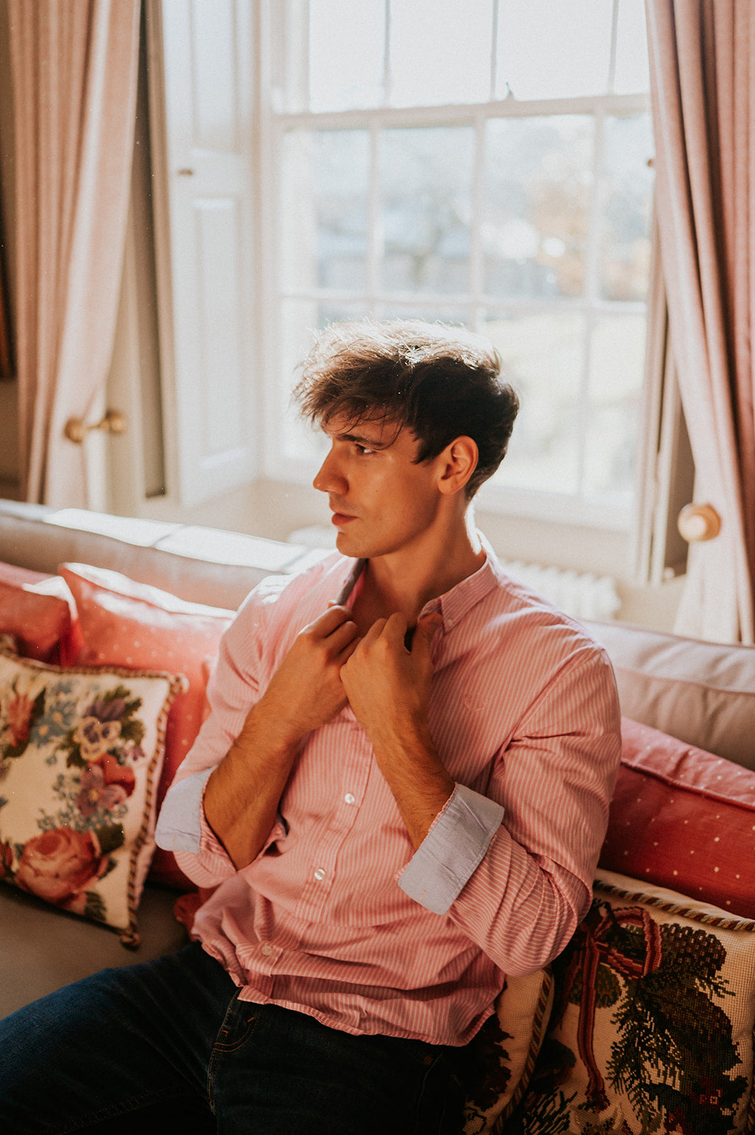 Men’s Up Town Pink & White Shirt