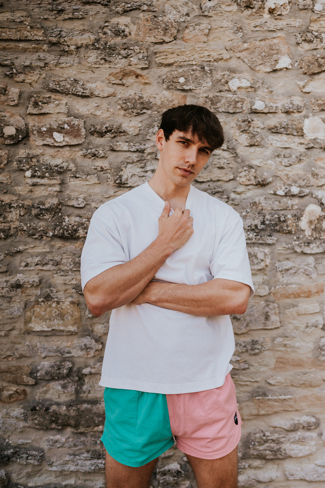Men’s – Coral & Turquoise Rugby Shorts – Digby & Litten
