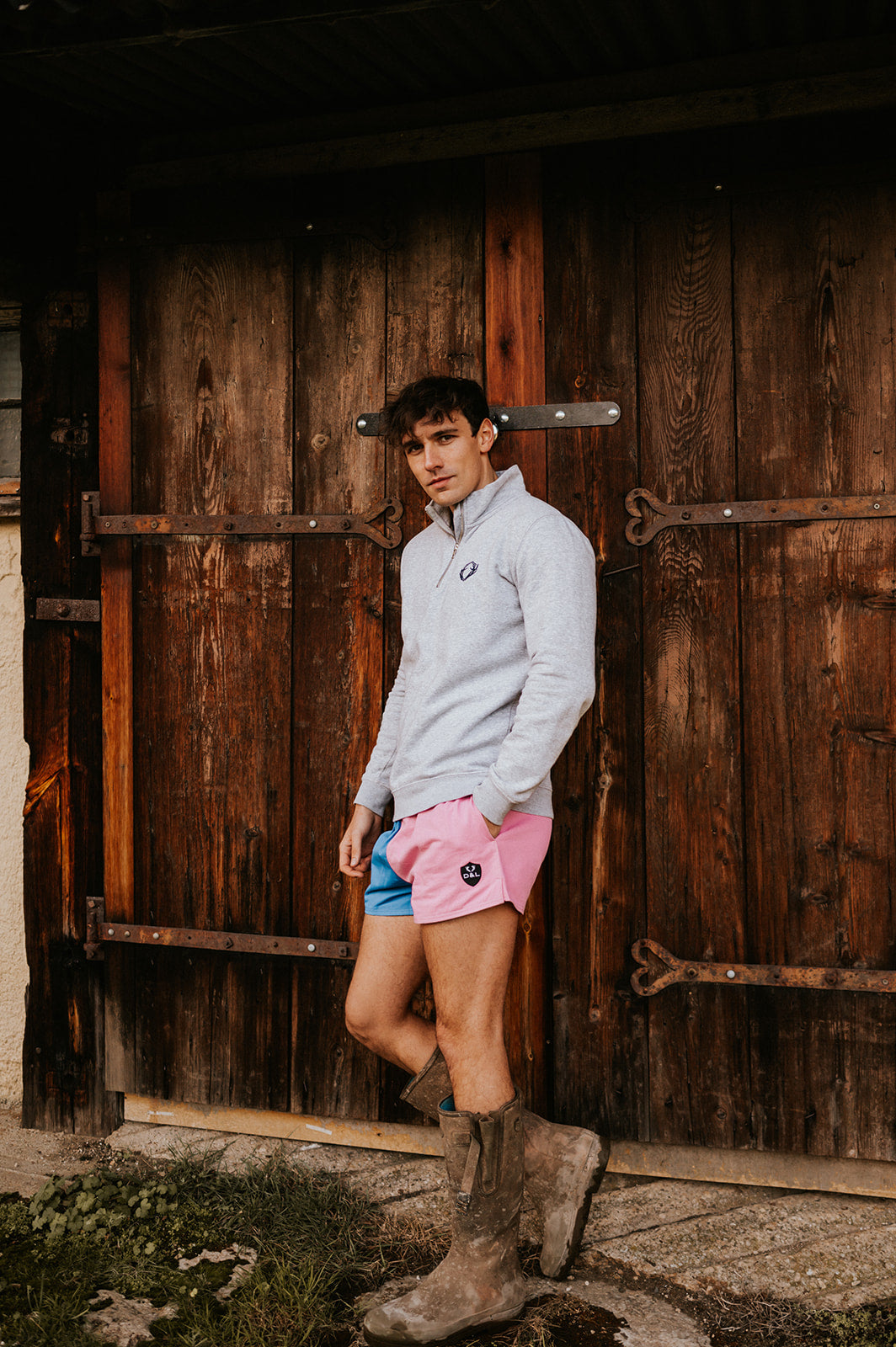 Men’s – Pink & Blue Rugby Shorts – Digby & Litten