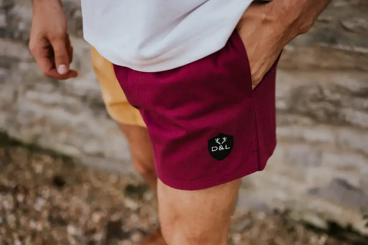 Men’s – Maroon & Gold Rugby Shorts – Digby & Litten