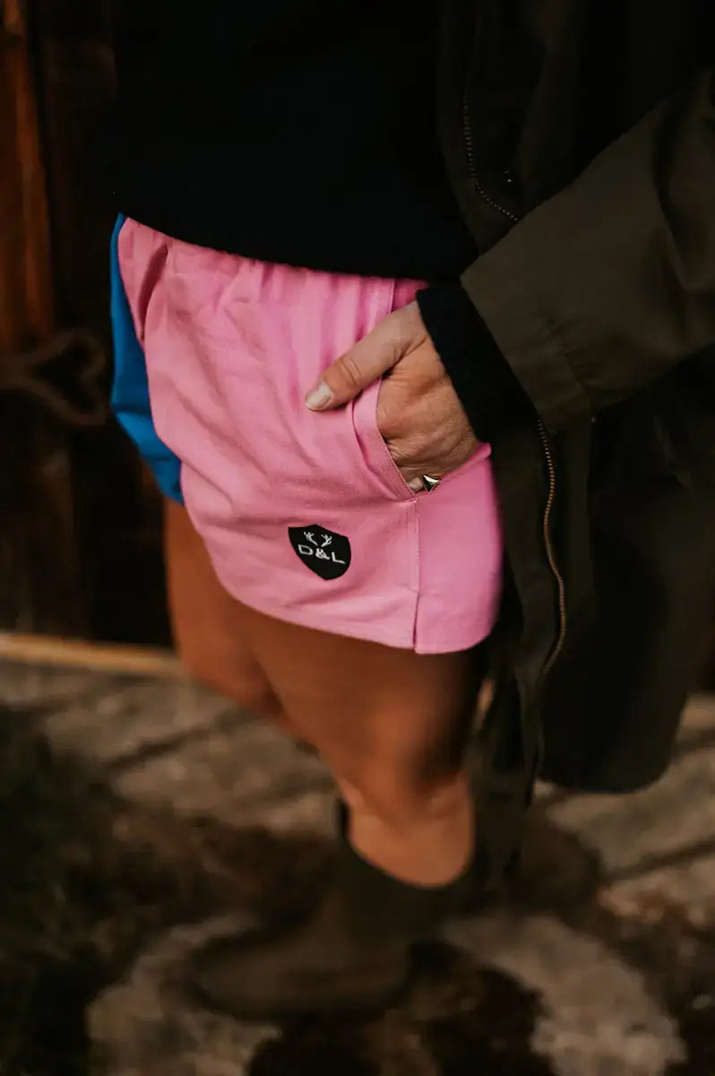 Women’s – Pink & Blue Rugby Shorts – Digby & Litten