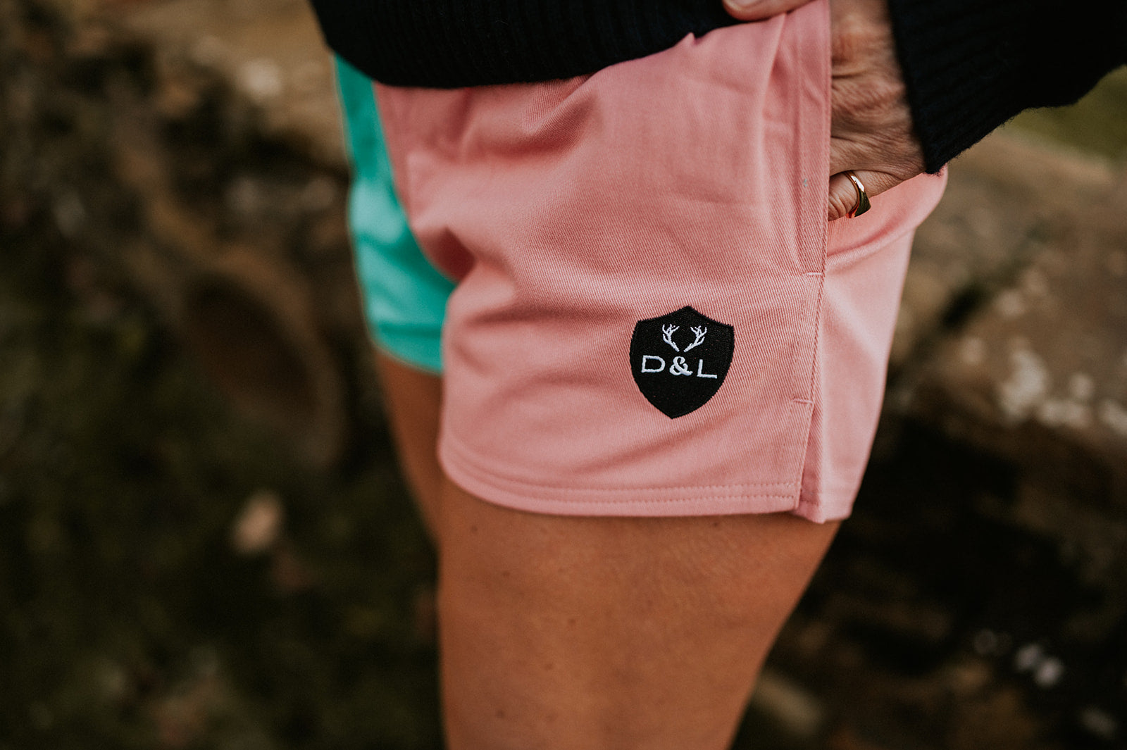Women’s – Coral & Turquoise Rugby Shorts – Digby & Litten
