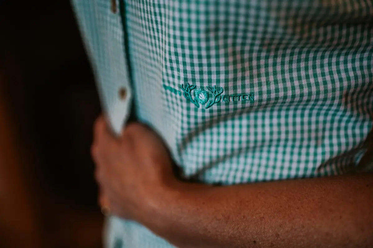 Green Gingham Sleeveless Shirt