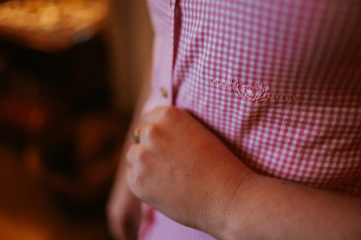 Pink Gingham Sleeveless Shirt
