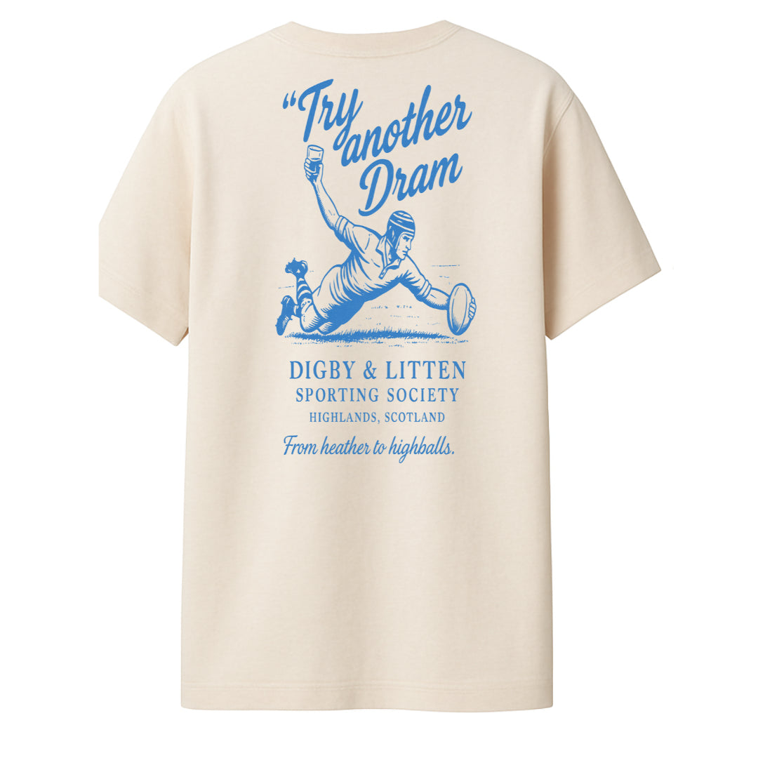 Digby & Litten Scottish Rugby T-Shirt — back graphic view.