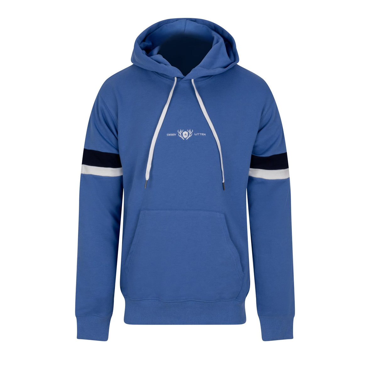 Digby & Litten "Blues & Bands" Hoodie — front view.