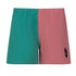 Digby & Litten Coral & Turquoise Rugby Shorts — angled product view.