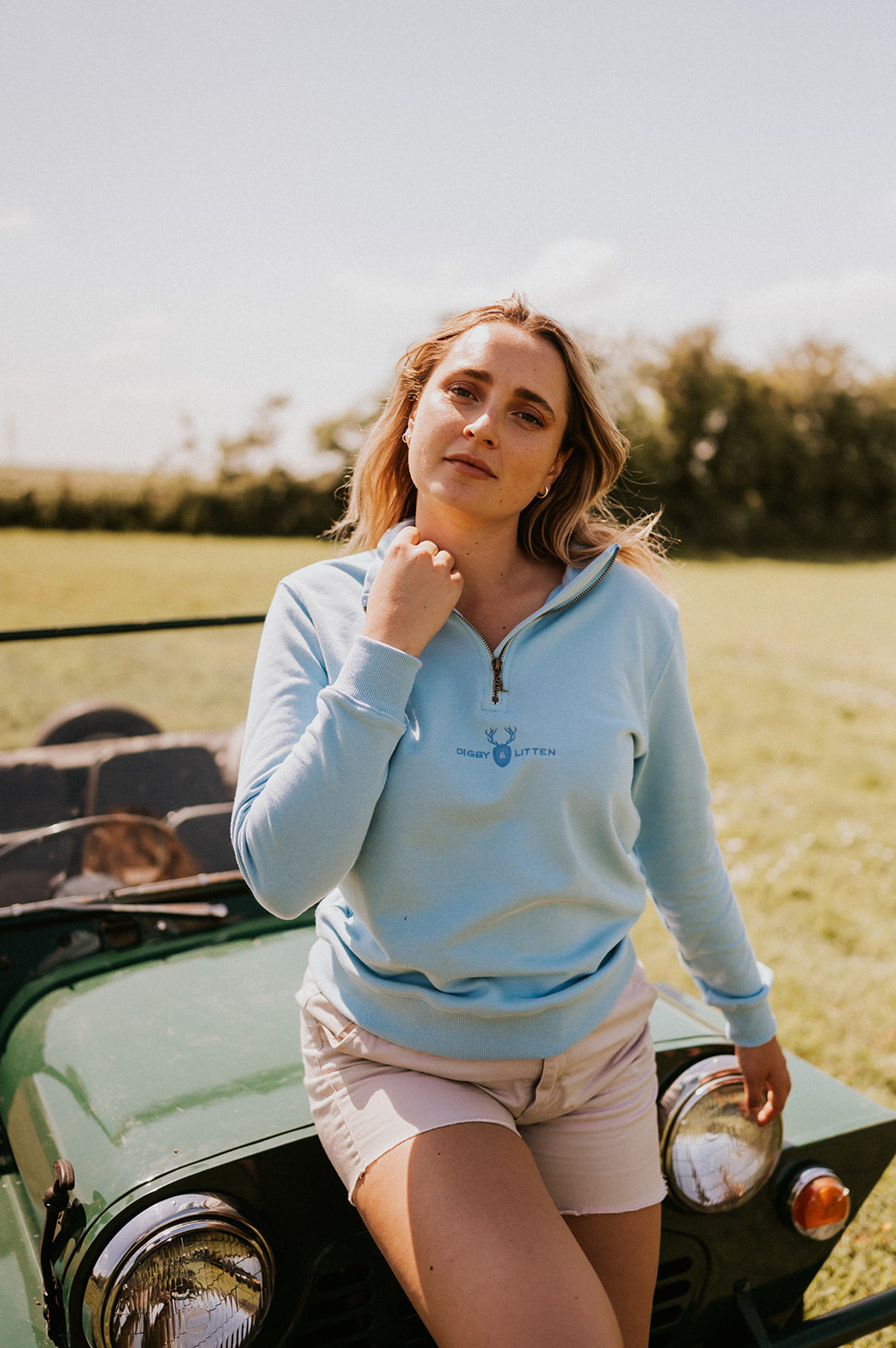 Baby Blue Ptarmigan Quarter Zip Sweatshirt