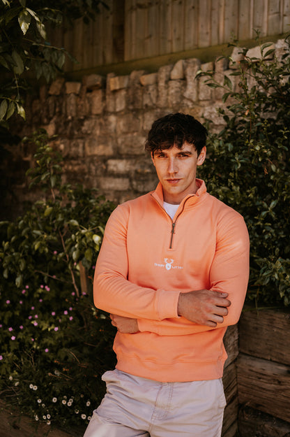 Coral Ptarmigan Quarter Zip Sweatshirt