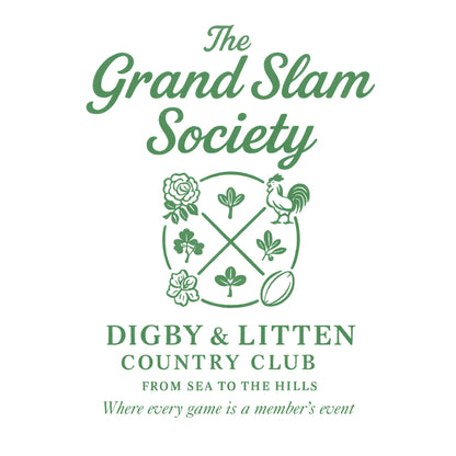 The Grand Slam Society crest with symbols representing the Six Nations.