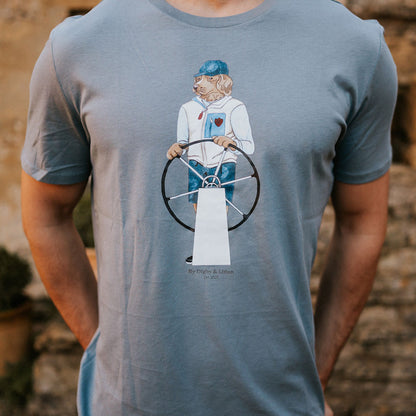 Digby &amp; Litten Boating T-Shirt — close-up detail.