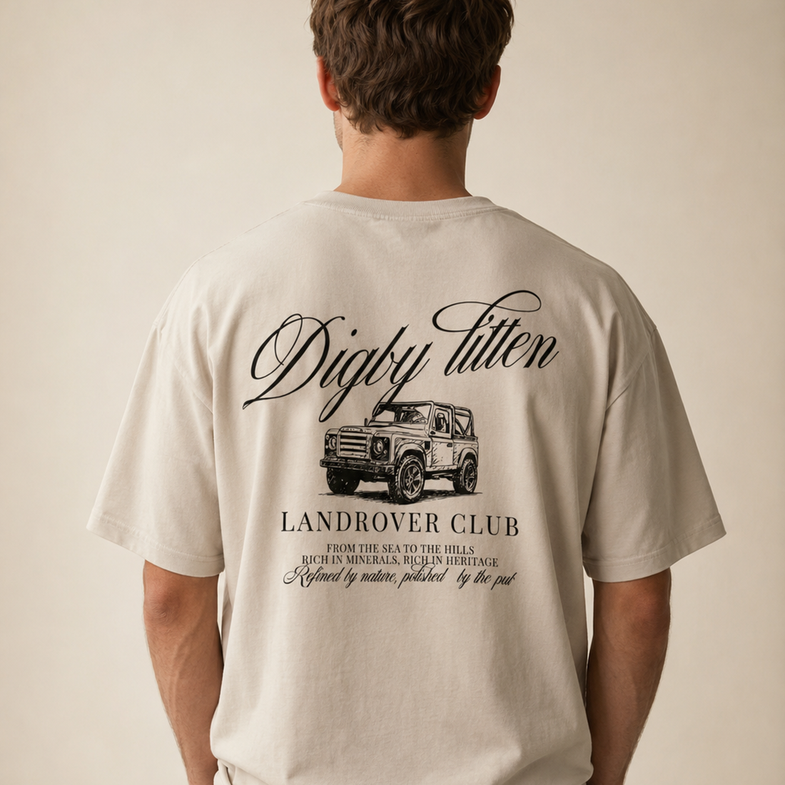 Digby &amp; Litten Land Rover Club T-Shirt — back view when worn.