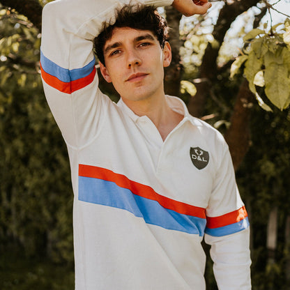 Digby &amp; Litten Sunrise Rugby Shirt — shown worn.