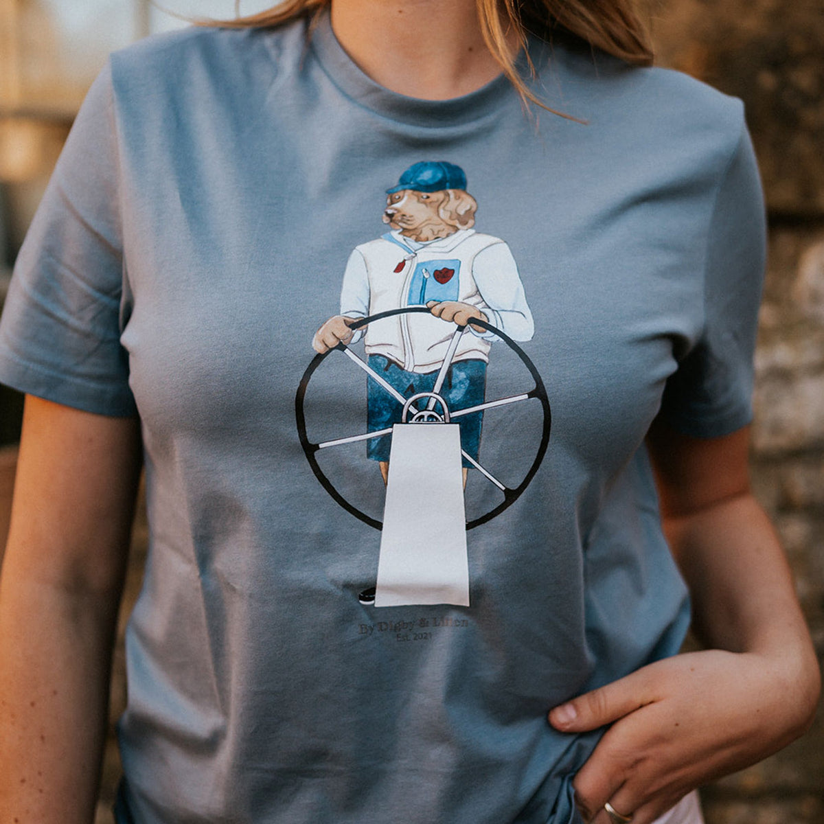 Digby &amp; Litten Boating T-Shirt — close-up detail.