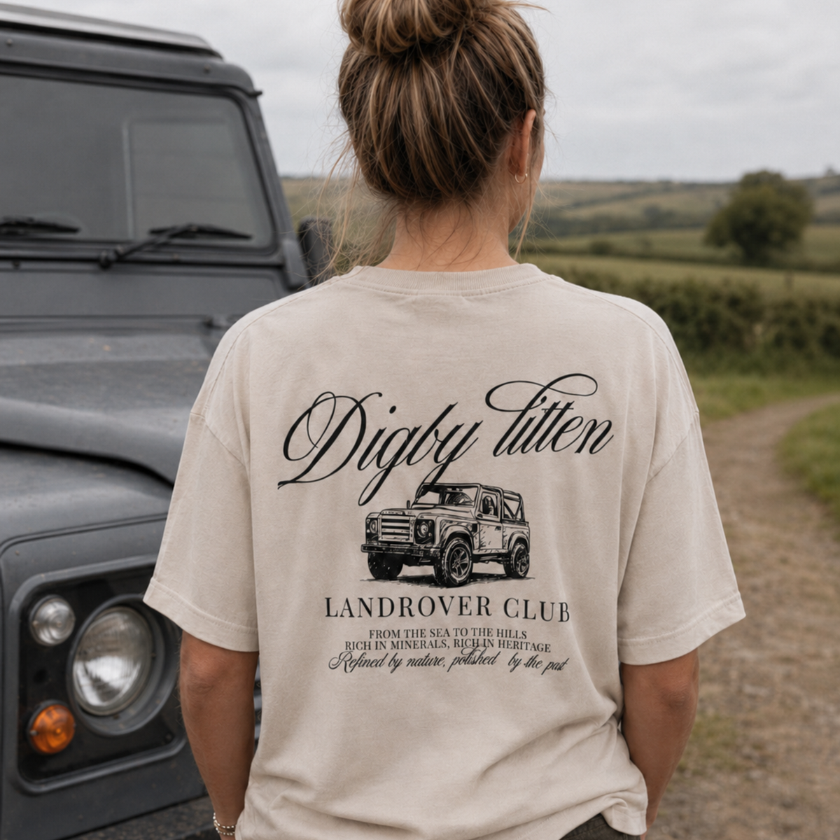 Digby &amp; Litten Land Rover Club T-Shirt — back view when worn.