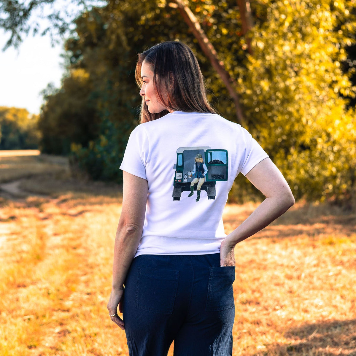 Digby &amp; Litten Land Rover T-Shirt — back view when worn.