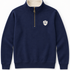 Digby & Litten Navy & Cream Harbour Quarter-Zip Sweatshirt — front view.