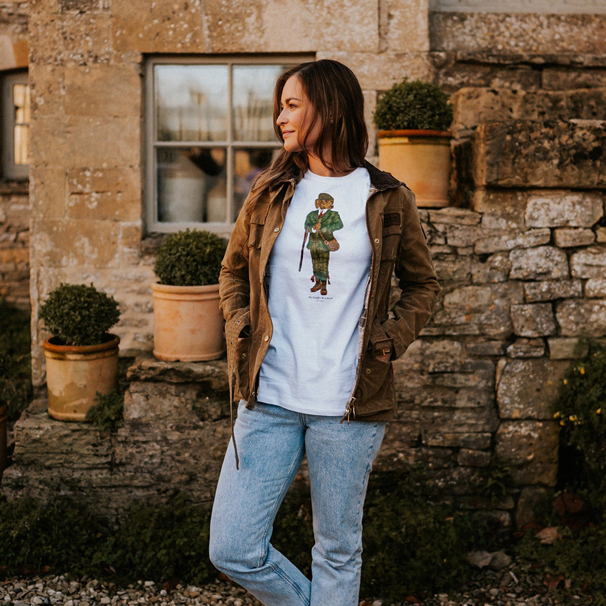 Digby &amp; Litten Shooting Digby T-Shirt — shown worn.