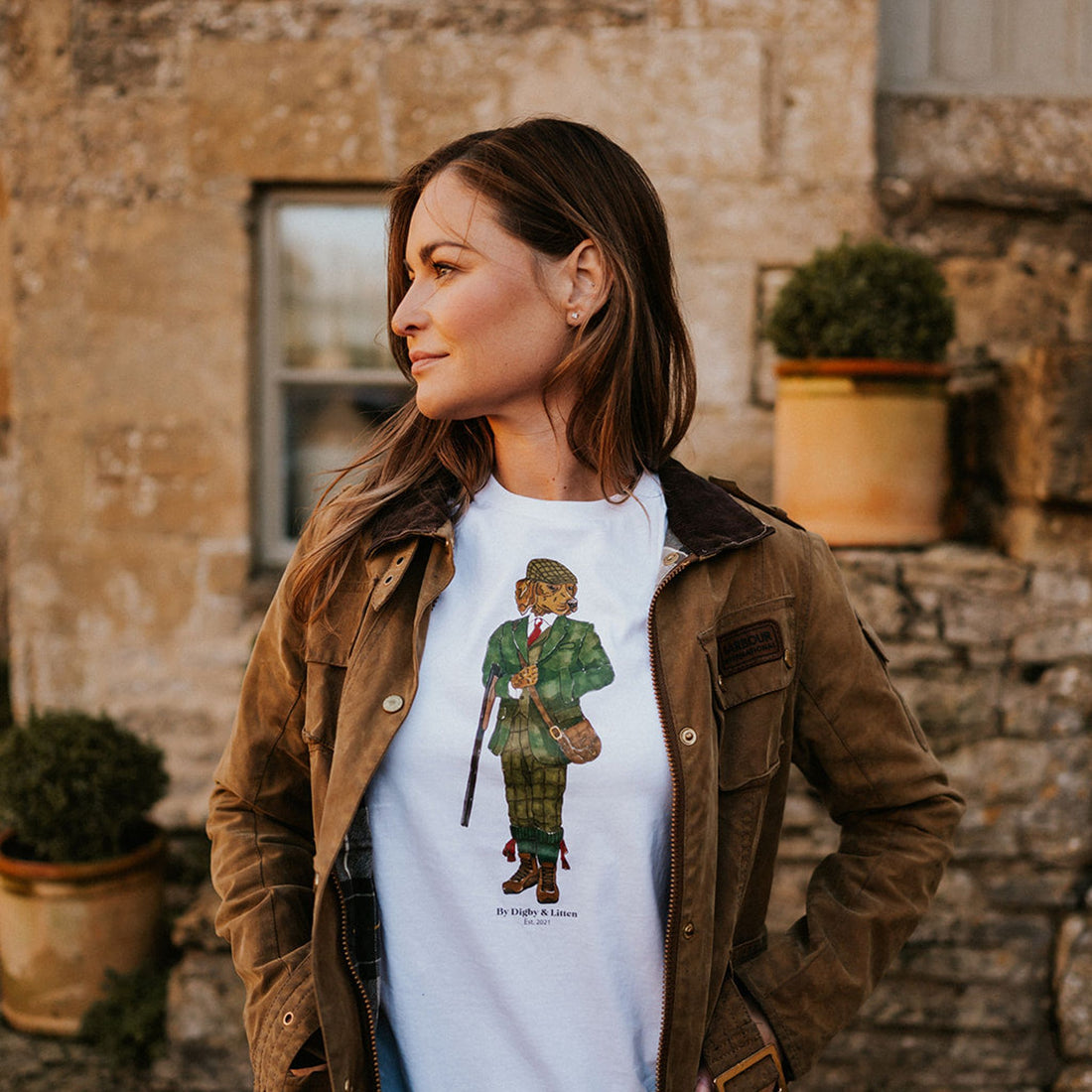 Digby &amp; Litten Shooting Digby T-Shirt — shown worn.